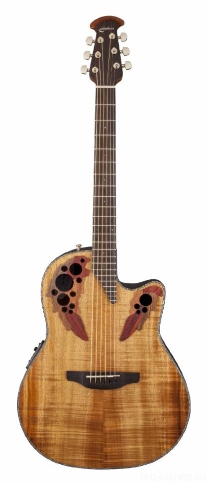 OVATION CE44P-FKOA Celebrity Elite Plus Mid Cutaway Natural Figured Koa электроакустическая гитара