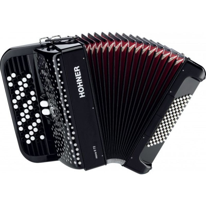 HOHNER Nova II 72 (A4262) black - кнопочный аккордеон 3/4 HOHNER Nova II 72 (A4262) black - кнопочный аккордеон 3/4
