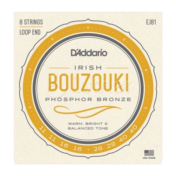 EJ81 Комплект струн для ирландского бузуки, фосфорная бронза, 11-40, D'Addario