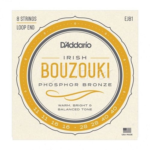 EJ81 Комплект струн для ирландского бузуки, фосфорная бронза, 11-40, D'Addario купить в Москве: цены, доставка, фото EJ81 Комплект струн для ирландского бузуки, фосфорная бронза, 11-40, D'Addario купить в Москве: цены, доставка, фото
